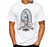 Madonna Del Ghisallo - The Patron Saint of Cycling Print T-Shirt Summer Men Short Sleeve Bicycles Casual Tops H White M