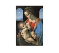Madonna Litta Leonardo Da Vinci Reproduction De Peintures À L'huile De, Impression Sur Toile, Décoration Murale Pour La Maison Et Le Bureau