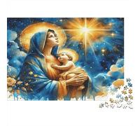Madonna with Child and Angels Puzzle 1000 Pieces Cadeau Unique Jeu Éducatif Défi Jouet À De Qualité Supérieure Peinture Art pour Adultes Et Enfants 52x38cm/1000pcs