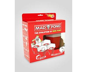 MadPong, jeu de gobelets hexagonaux réutilisables, jeu de lancer de pong pour la cour, la fête, le bar, la pelouse, l'arrière-cour, le tailgating, joué comme un beer pong normal