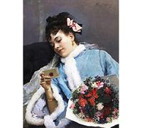 Madrazo The Love Letter Bouquet Peinture Romantique Extra Large Impression Murale Murale sur Toile de Qualité Supérieure