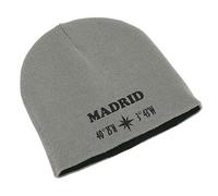Madrid Coordinates Spain City Travel Bonnet unisexe brodé double couche, gris, taille unique