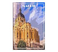 Madrid Espagne Affiche de voyage vintage Cruline Poster décoratif moderne sur toile pour chambre à coucher