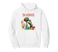 Madrid Espagne Ours et Arbousier Art Urbain Aquarelle Sweat à Capuche