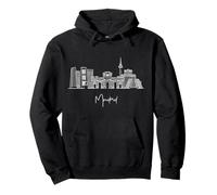 Madrid Espagne Skyline Europe Voyage Souvenirs Blanc Paysage urbain Sweat à Capuche