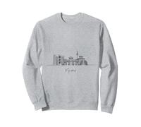 Madrid Espagne Skyline Europe Voyage Souvenirs Noir Paysage urbain Sweatshirt