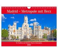 Madrid - Metropole mit Herz (Wandkalender 2026 DIN A4 quer), CALVENDO Monatskalender: Beeindruckende Impressionen von Spaniens Hauptstadt - wo Tradition und Moderne Hand in Hand gehen