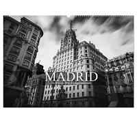 Madrid - Schwarz-Weiß Impressionen (Wandkalender 2026 DIN A2 quer), CALVENDO Monatskalender: Kommen Sie mit auf eine Reise in die spanische Metropole Madrid