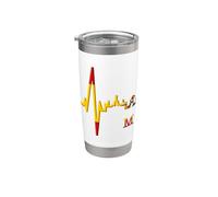 Madrid Skyline Battement de Cœur Espagne Drapeau Silhouette Gobelet isotherme en acier inoxydable double paroi
