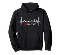 Madrid Skyline Battement de Cœur Espagne Silhouette I Love Sweat à Capuche
