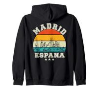 Madrid Skyline Rétro Coucher de soleil Madrid España Sweat à Capuche