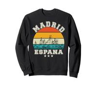 Madrid Skyline Rétro Coucher de soleil Madrid España Sweatshirt