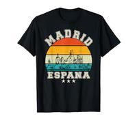 Madrid Skyline Rétro Coucher de soleil Madrid España T-Shirt