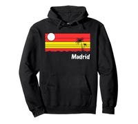Madrid Vintage Design Vacation Espagne Drapeau Sweat à Capuche