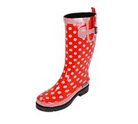 MADSea Bottes Caoutchouc Femme Ocean High Rouge Bottes de Pluie Tige Haute, Taille:38 EU