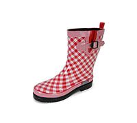 MADSea Bottes en caoutchouc Ocean Checkered demi-tige à carreaux pour femme, rouge, 40 EU
