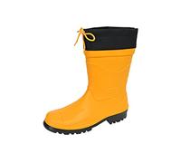 MADSea Nils-Hannes Bottes en caoutchouc pour homme et garçon | Bottes de pluie mi-hautes imperméables non doublées | Avec manchette en nylon à lacets, jaune/noir, 45 EU