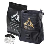 Madu Climb Grand sac à craie autoportant avec fermeture magnétique, doublure en polaire, poches zippées et porte-brosses avec sac hybride Crux Technology