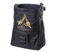 Madu Climb - Grand sac à craie autoportant Bouldering Chalk Big Bucket avec fermeture magnétique, doublure en polaire, poches zippées et porte-brosses - Édition limitée noire
