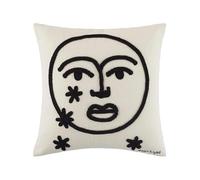 MADURA - Housse de Coussin Moon Ivoire et Noir (Motif Design) Décoration pour Maison Salon Chambre Canapé - 40x40 cm