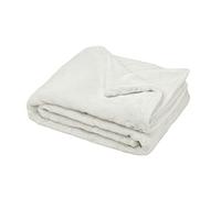 MADURA - Plaid Bianca Décoration pour Maison Salon Chambre Canapé - Idée Cadeau en Fausse Fourrure Souple au Toucher Ultra Doux Gris 140x140 cm