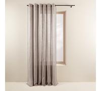 Madura - Rideau Carlina Décoration pour Maison Salon Chambre Canapé - Idée Cadeau Tamisant 100% Lin lavé légèrement froissé Ficelle et Bourdon Noir 144x280 cm