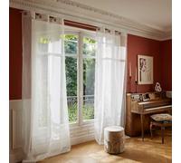 Madura - Voilage Thasos Décoration pour Maison Salon Chambre Canapé - Idée Cadeau Tissu Fin au tombé léger Blanc 200x280 cm
