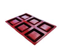 Maé - Moule à Tarte Easy Tarte Carré 6 Alvéoles - Silicone Alimentaire Premium Anti-Adhérent - Souple, Démoulage Facile et Net - Usage -45°C / +280°C - 72 ml