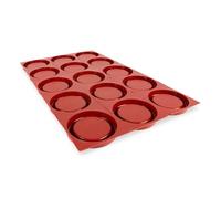 Maé - Moule à Tarte Easy Tarte Rond GN1/1 15 Alvéoles - Silicone Alimentaire Premium Anti-Adhérent - Démoulage Facile et Net - Idéal Professionnels - 58ml