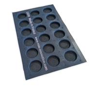 Maé, Moule hamburgers GN1/1 18 alvéoles, Ø67X15 mm, 100% premium, Made in France, 33x53 cm