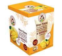 Mae Napa Snack végétalien prêt à manger sans blé sans gluten, riz collant et mangue, 80 g x 6