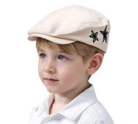 Maeau Casquette Béret Enfant Garçon 2 3 4 5 6 Ans Casquette Plate Chevron Chapeau Gavroche Newsboy Bébé Fille 24 Mois Beige Casquette Irlandaise Gatsby Casquettes Souples Flat Cap Basque Printemps