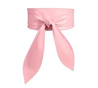 Maeau Ceinture Large en Simili Cuir Femme Fille Rose Ceinture Obi pour Robe Grande Taille Vintage Ceintures Nouée Noeud Papillon Lacets Sangle Enveloppante Souple L