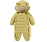 Maeau Combinaison de Neige Bébé Fille Garçon Grenouillère Hiver Nouveau Né Barboteuse à Capuche Snowsuit Vêtement de Ski Chaud Combi Pilote Jumpsuit Manteau Polaire Veste Ensemble Body 10-18 Mois 90