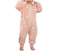 Maeau Combinaison Pyjama Enfant Fille Garçon 5 6 Ans Gigoteuse a Pied Bébé Manche Longue Hiver Barboteuse avec Jambe Grenouillère Flanelle Surpyjama Animaux Ensemble Pyjama Naissance Jumpsuit Rose 120