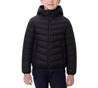 Maeau Doudoune à Capuche Légère Enfant Garçon 7 8 Ans Blouson Matelassée pour Petite Ado Fille Hiver Veste en Duvet Chaude Imperméable Noir Manteau Rembourré Puffer Court Jacket Manche Longue Automne