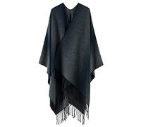 Maeau - Femme Dégradé Châle de Couleur Unie d'Hiver et Automne avec Franges Écharpe en Cachemire Doux 130 * 160CM Cape Châle Poncho Réversible Foulard pour l'École Bureau Voyage Quotidien