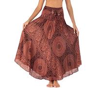 Maeau Jupe Longue Fleurie Femme Été Bohème Plage Fluide Africaine Robe Hippie Chic Danse du Ventre