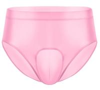 Maeau - Slips Huilée Brillant pour Hommes Taille Élastique Culottes Lingerie Sissy Party Clubwear M