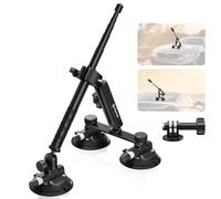 Maectech Kit de Support de Voiture à Trois Ventouses pour Insta360 avec Bâton Selfie Rétractable de 1,2 m/47,2 Pouces Support de Caméra 360 pour Voiture Supports de Caméra d'Action pour GoPro Accessoi