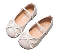 Mädchen Ballerines blanches Kommunionsschuhe Festliche Prinzessinnen Flacheschuhe Mary Jane Schuhe Mit Schleife Leichtes Anziehen Kleinkinder/kleine Kinder/große Kinder Niedrige Absätze Party Schuhe