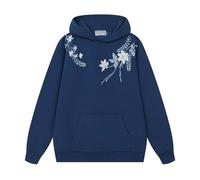 Mädchen Frühling Farbe Rundhals Langarm Tasche Sport Casual Kapuzen Sweatshirt (Blue, 5-6 Years)