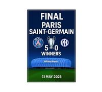 maehbya Poster PSG 2025 UEFA Champions sur toile - Décoration murale pour salon, chambre à coucher - 40 x 60 cm