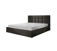 Mael - lit coffre - 160x200 - en tissu - sommier inclus - Gris Anthracite