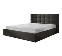 Mael - lit coffre - 160x200 - en tissu - sommier inclus - Gris Anthracite
