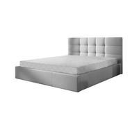 Mael - lit coffre - 160x200 - en tissu - sommier inclus - Gris clair