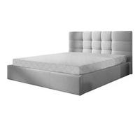 Mael - lit coffre - 160x200 - en tissu - sommier inclus - Gris clair Gris clair G