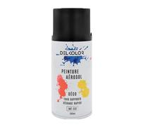 Maelsa® Bombe de peinture Delkolor Aerosol noir mat 300 ml intérieur et extérieur tous supports séchage rapide RAL 9005