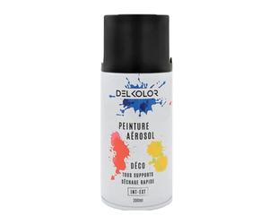 Maelsa® Bombe de peinture Delkolor Aerosol noir mat 300 ml intérieur et extérieur tous supports séchage rapide RAL 9005