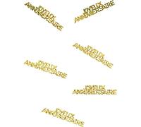 MAELSA® - CONFETTIS JOYEUX ANNIVERSAIRE DORÉ OR CONFETTIS DE TABLE DÉCORATION ÉVÈNEMENT SACHET DE 10 GRAMMES